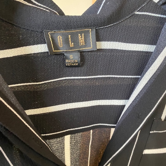 Collar Striped Long Sleeve Top - Picture 4 of 4